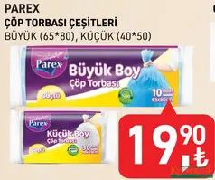 PAREX ÇÖP TORBASI ÇEŞİTLERİ 10'LU